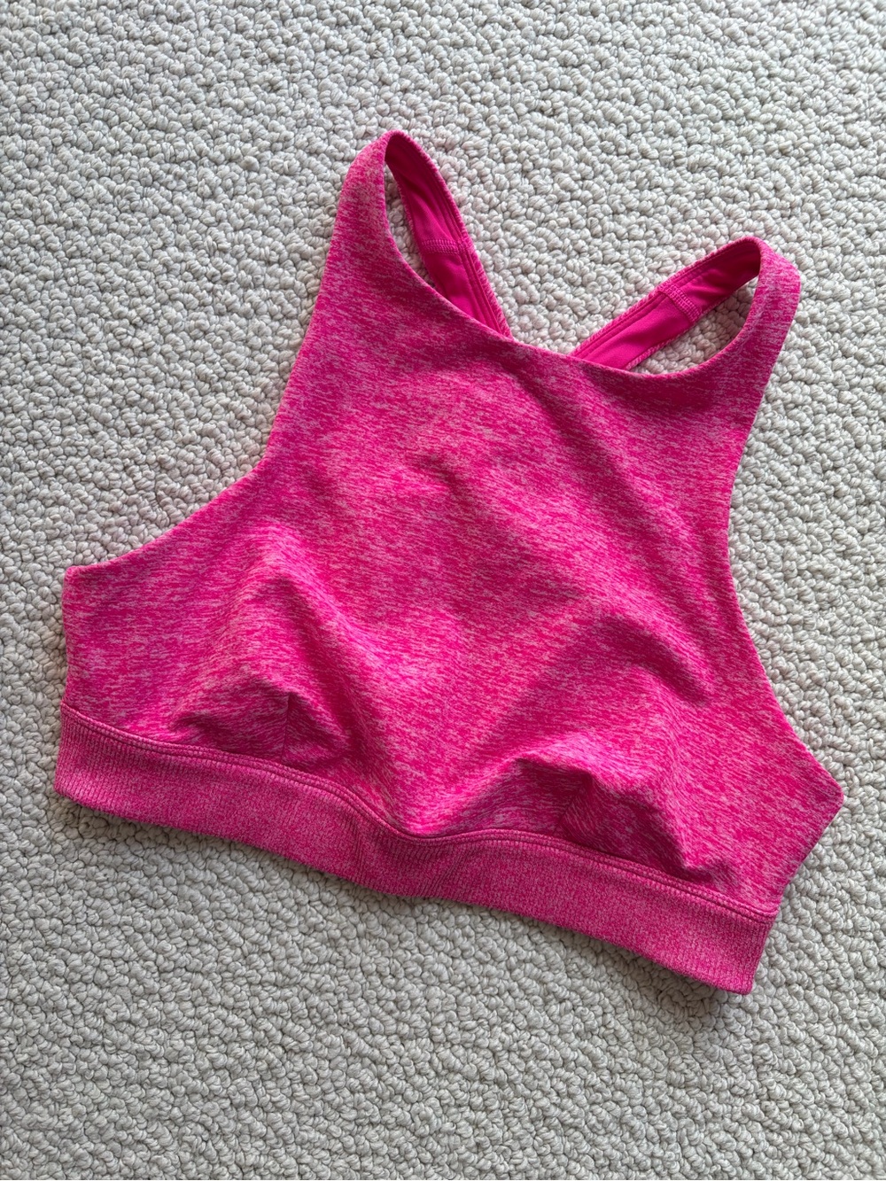 ALO Yoga Pink Heather High-Neck Sports Bra